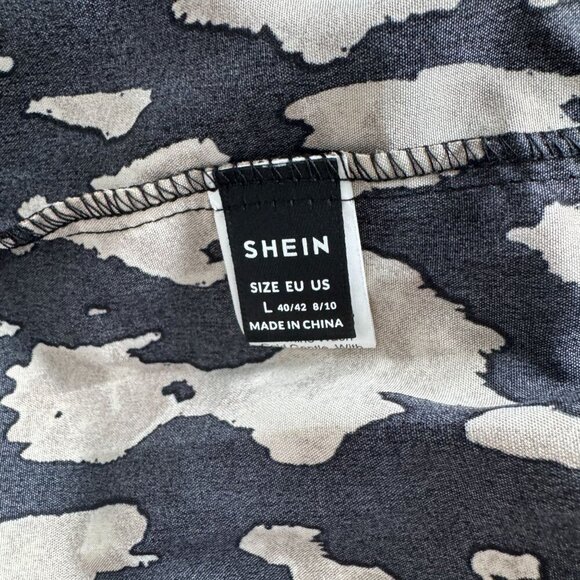 Shein Women Leopard Print Maxi Short Sleeve Dress Size L - Picture 3 of 7